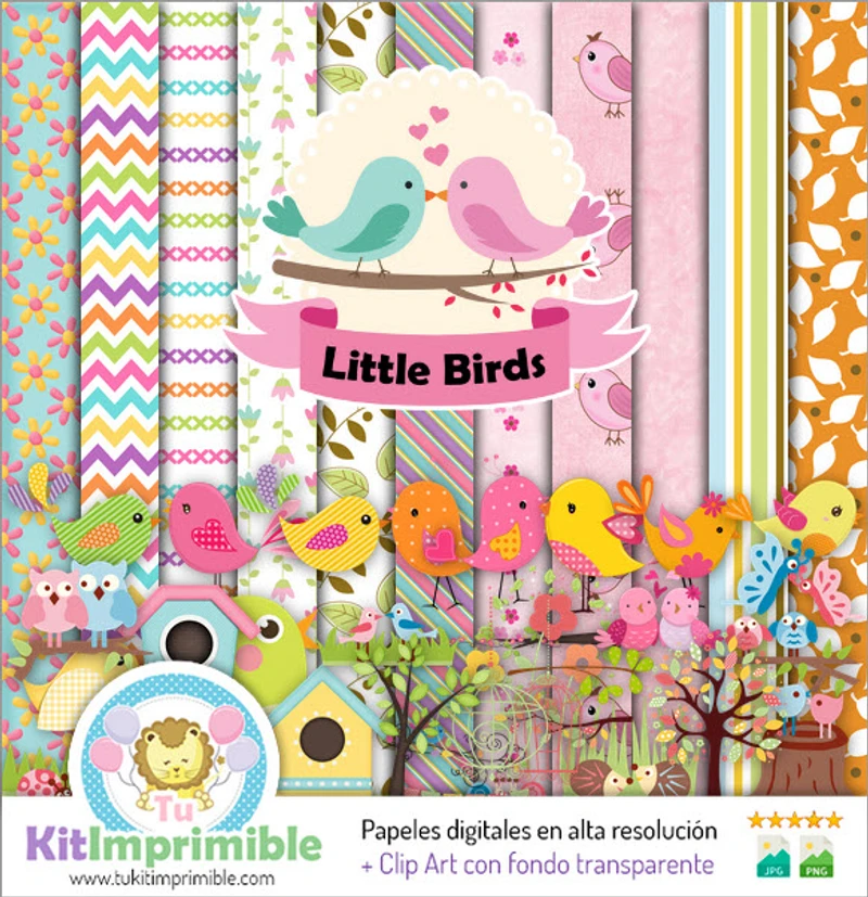 Patrones | Texturas de pássaros digitais para scrapbook - M3