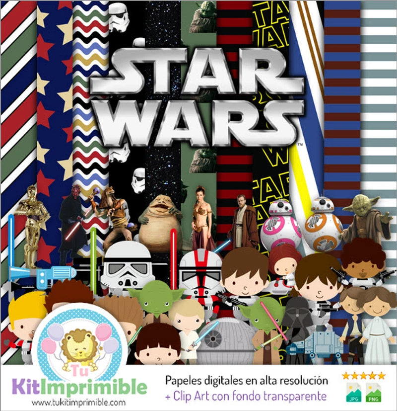 Texturas digitais de Star Wars para scrapbook - M3