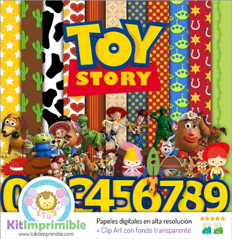Texturas digitais de Toy Story para scrapbook - M3