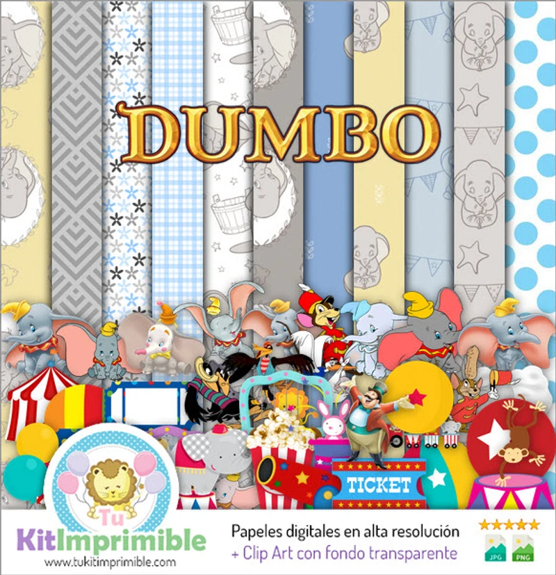 Patrones | Texturas digitais do Dumbo para scrapbook - M3