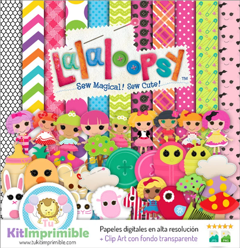 Texturas digitais Lalaloopsy para scrapbook - M3