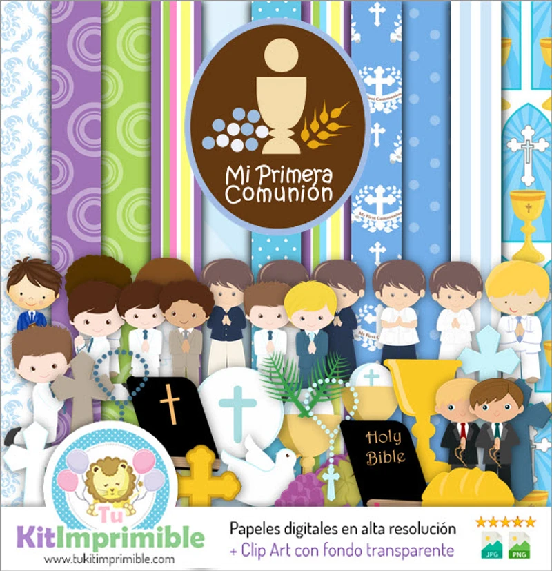 Texturas digitais para Primeira Comunhão e Crisma Infantil - M3