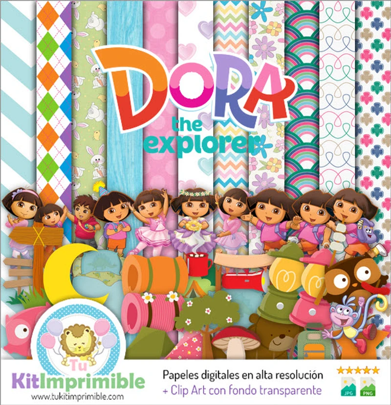 Texturas Dora la Exploradora Digitales Patrones - M3