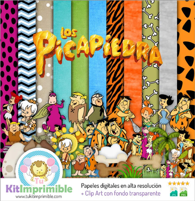 Texturas e padrões digitais dos Flintstones - M3