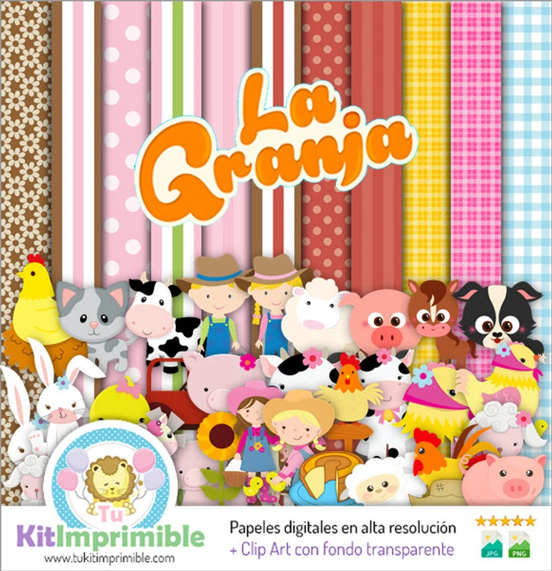 Texturas Educativas Granjita Digital Scrapbook - M14