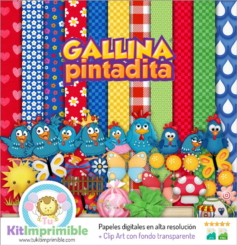 Texturas Gallinita Pintadita Digitales Patrones - M3