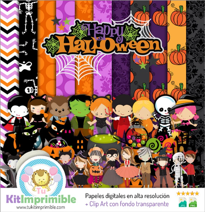 Texturas Halloween Digitales Patrones Scrapbook - M3