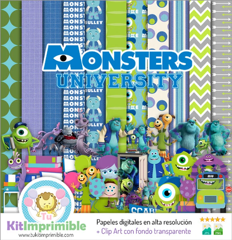 Texturas Monsters Inc University Digitales Patrones - M3