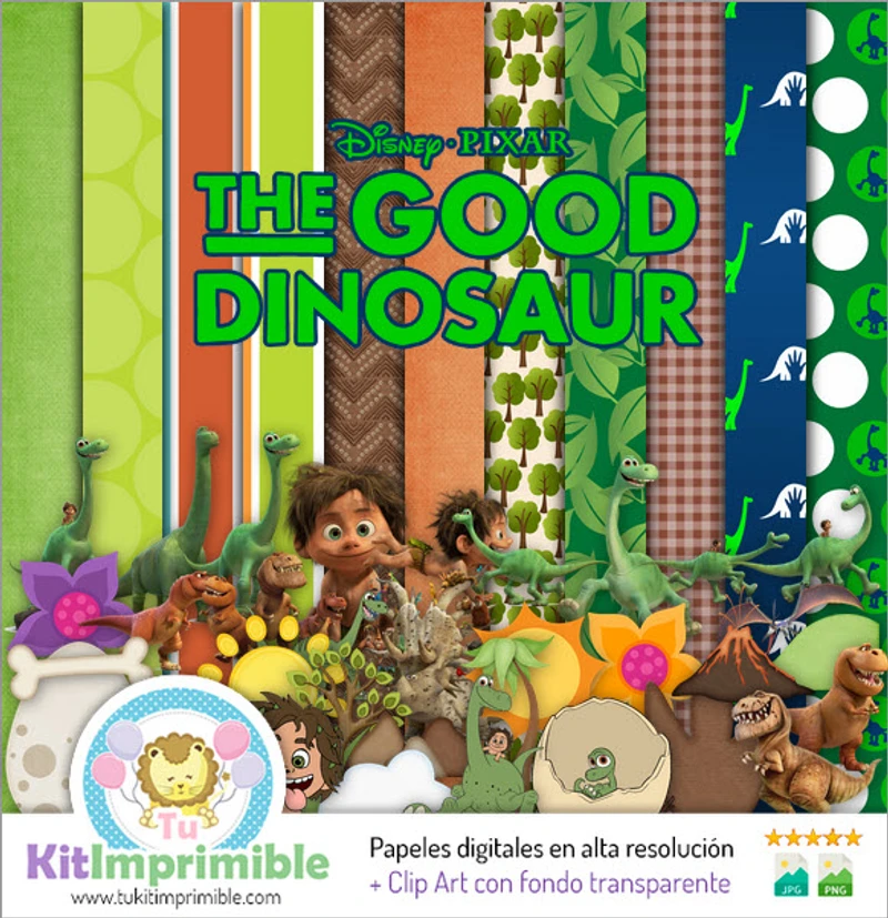 Texturas O Grande Dinossauro Padrões Digitais para Scrapbook - M3