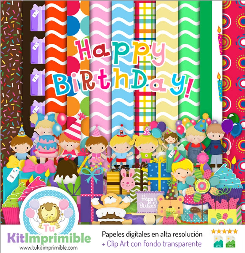 Textures créatives Joyeux anniversaire numérique - M7