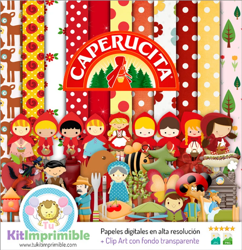 Textures numériques du Petit Chaperon rouge et du loup - M3