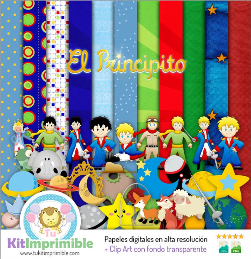 Textures numériques - Motifs de scrapbooking Le Petit Prince - M3