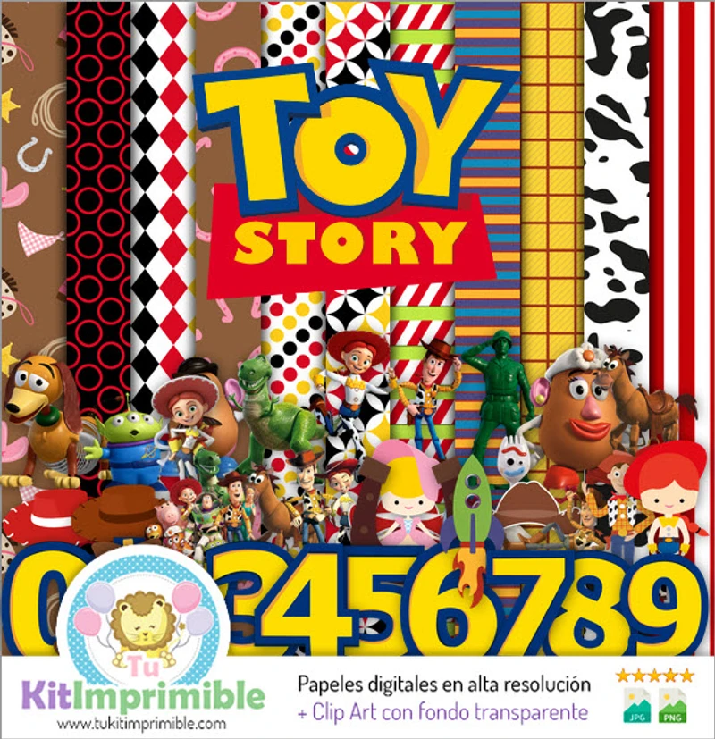 Toy Story Digital Papers Party Toys - M1