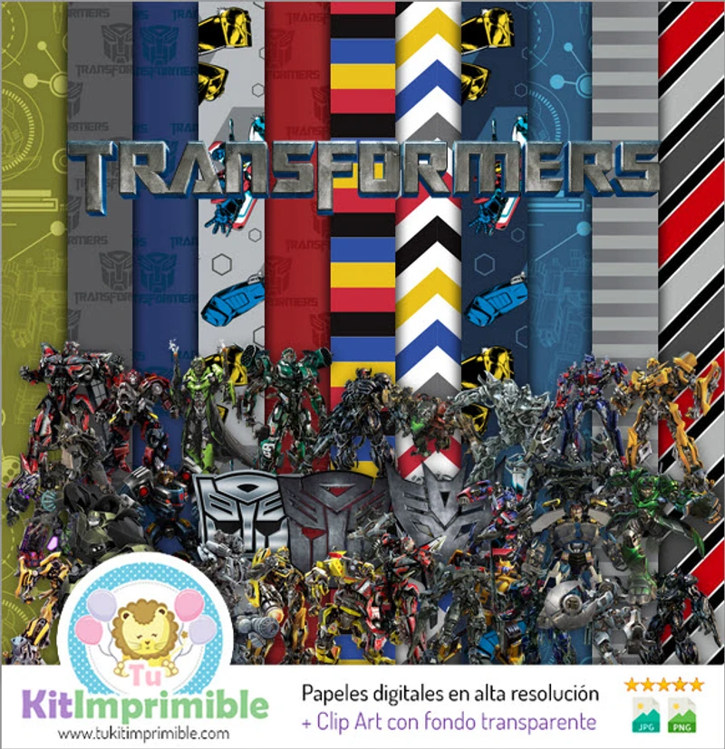 Transformers Digital Papers Robot Parties - M1